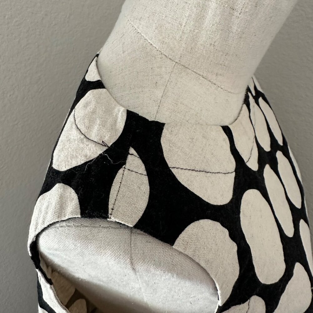 Eleven Stitch Design Pullover Bubble Short Dress Sleeveless Flax Blend Beige Pol - Picture 7 of 12